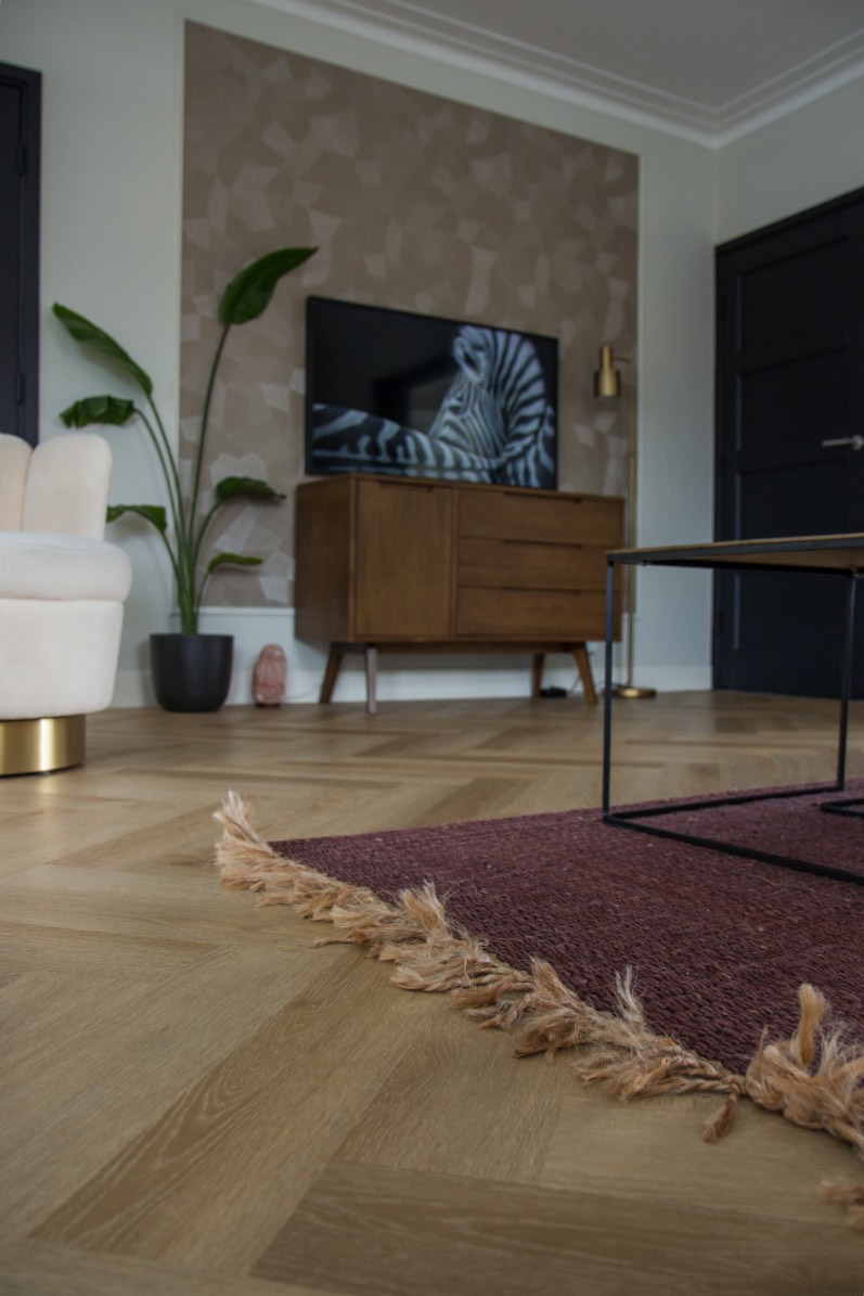 visgraat pvc vloer met smalle planken